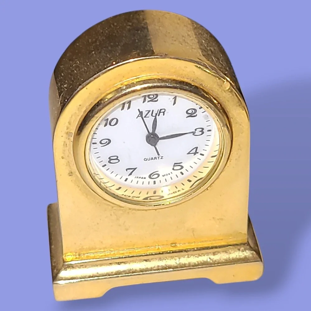 Vintage Miniature‎ Desk Clock Lot Timex Golf Mickey Mouse Azur Quartz Japan